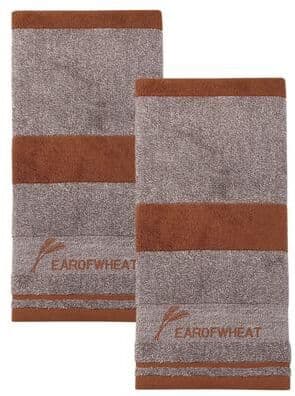 Unique Ear of Wheat Stripe Cotton Hand Towel 13 x 29 Inches Soft Absorbent