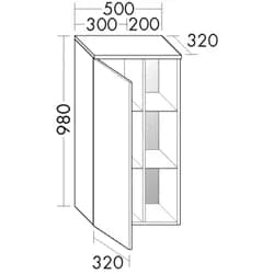 Burgbad Halbhoher Schrank Badu 980x500x325 Veloursgrau Softmatt, UHGZ050LF6438 UHGZ050LF6438