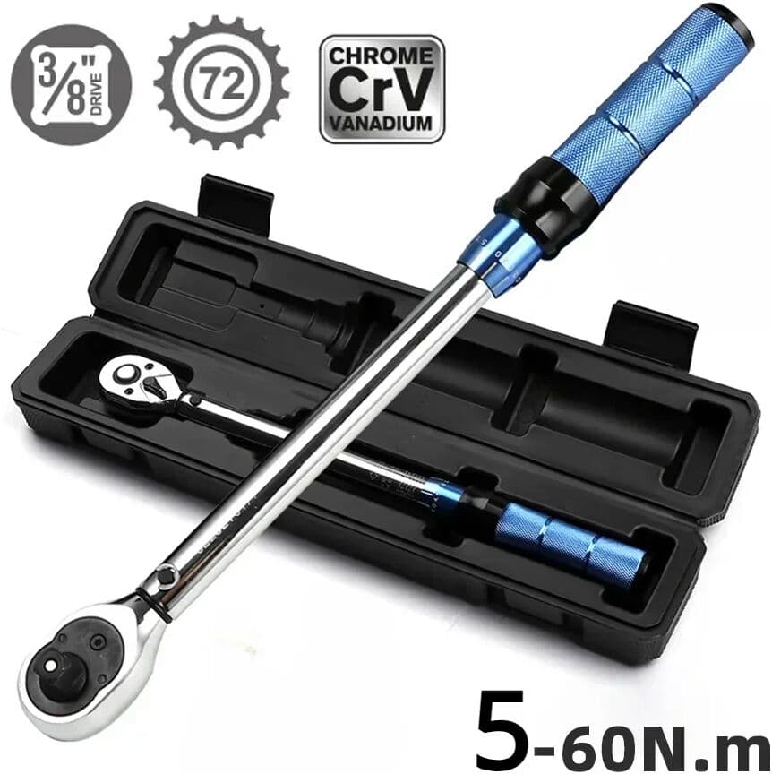 LIXIU 5-60N.m Torque Wrench 3/8 Inch Square Drive Torques Key ±3% High Precision Torque Wrench Professional Bicycle Automotive Tool