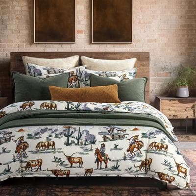 Paseo Road by HiEnd Accents Paseo Road Ranch Life Western Cowboy Rustic Bedding 3 Piece Duvet Cover Set with Pillow Shams