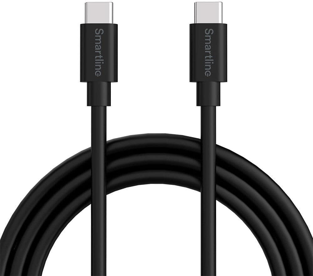 Smartline USB-C til USB-C Kabel (3A/60W) - 2 m. - Sort