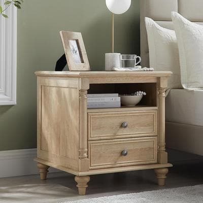 afulyperfllc Farmhouse End Table, Sofa Side Table with Charging Station, Nightstand