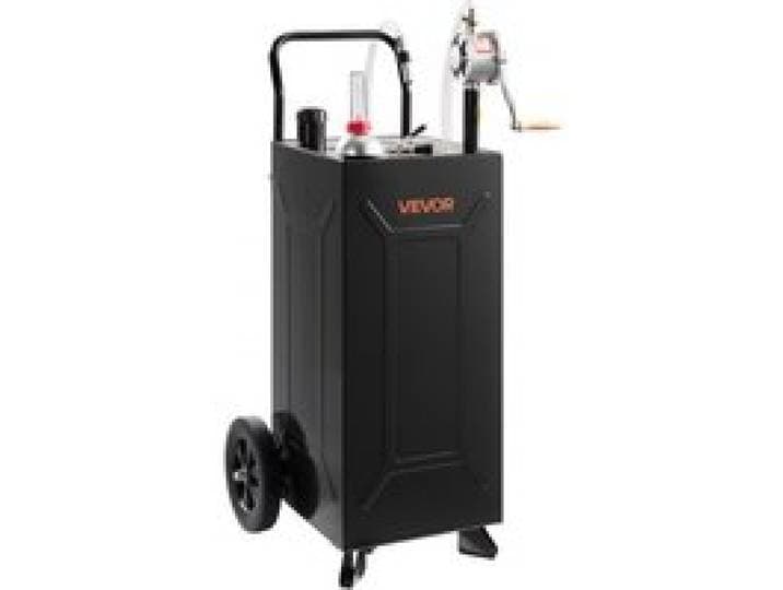 VEVOR 113,6L Kraftstofftrolley Mobile Tankanlage mit Handpumpe Schwarz, Tragbarer Kraftstofftank für Auto Rasenmäher Boot, Mit 2 Rollen & Ölstandsanzeige, Für Benzin & Diesel, Kohlenstoffstahl