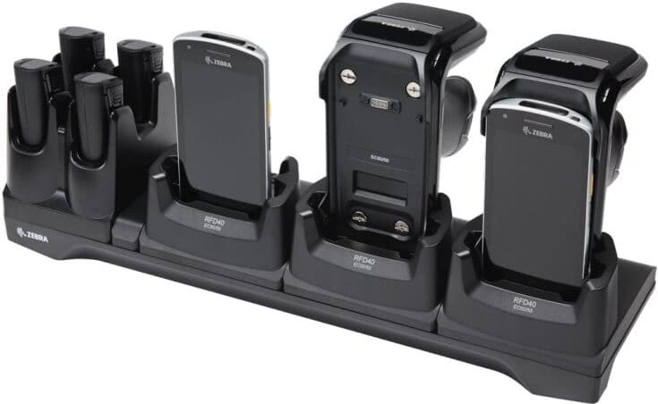 Zebra CRD3S4T-RFD40-EC5X-COM-1R Caricabatterie per dispositivi mobili Computer portatile, Lettore RFID Nero AC Interno