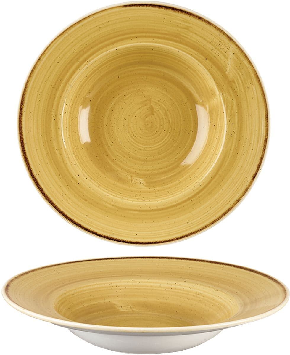 Churchill Piatto Fondo Falda Larga 24 Cm Stonecast Mustard Seed Yellow