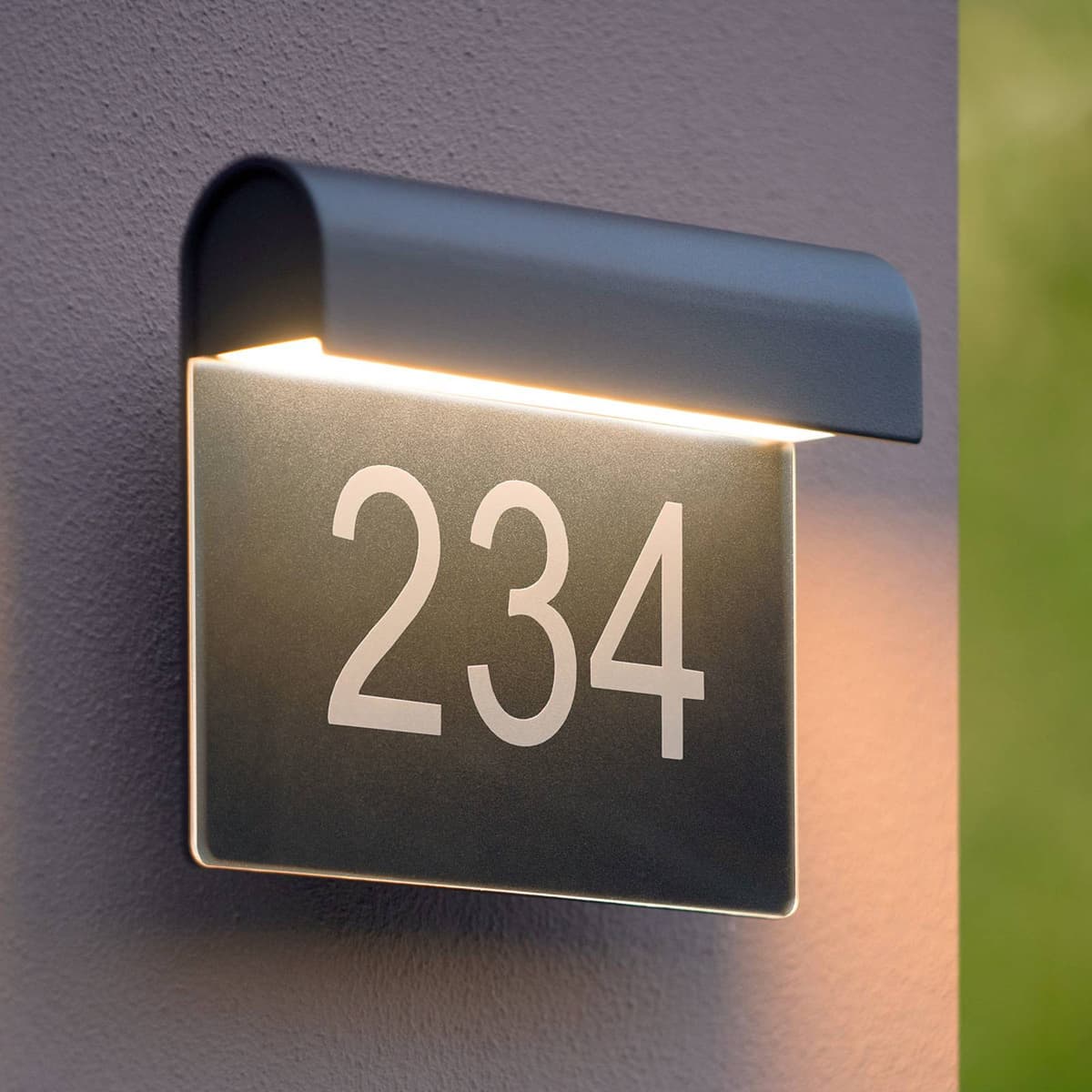 Lucide Oświetlenie numeru domu LED THESI, czarne THESI, czarny, aluminium, nowoczesny