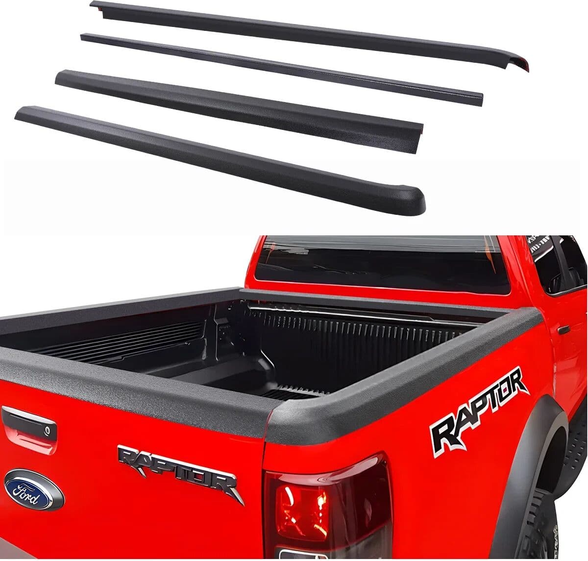 JHCHAN Tailgate Cover Protector for Ford Ranger Raptor 2018 2019 2020 2021 2022 Tailgate Moulding Car Accessories Double Cabin