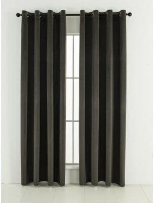 MKLuzkoviny.cz Sametové zatemňovací závěsy Cesar šedohnědé - 140 x 280 cm (2ks) - kroužky