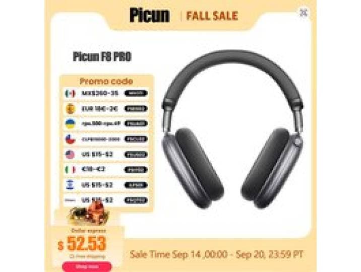 Picun F8 Pro ANC Draadloze hoofdtelefoon Hoofdtracking 3D Ruimtelijk audio -52dB ANC HIFI Bluetooth-headset ENC HD-microfoon APP met lage latentie