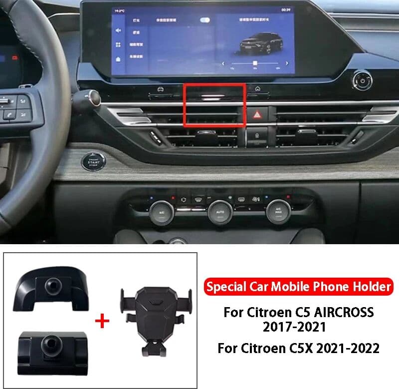 NONE Car Mobile Phone Holder For Citroen C5 AIRCROSS C5X 2017-2022 Car Air Outlet Navigation Bracket 360 Degree Rotate Accessories