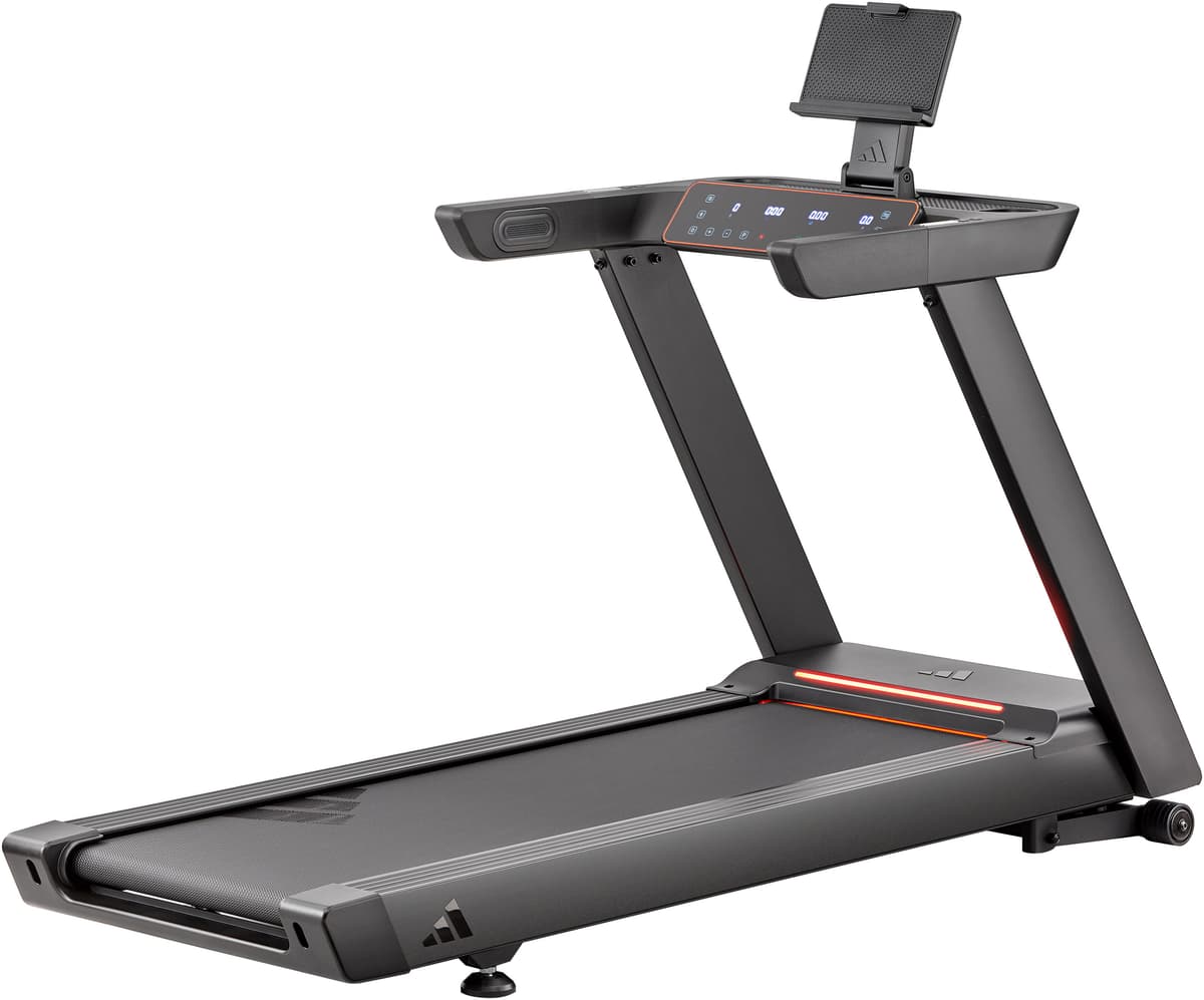 Laufband ADIDAS PERFORMANCE "Laufband T-23", schwarz, Laufbänder, ohne Unterlegmatte, Laufband, bis max. 20 km/h, mit Steigung, 150 kg max. Benutzergewicht, B:82cm H:139cm L:193cm schwarz ohne Unterlegmatte
