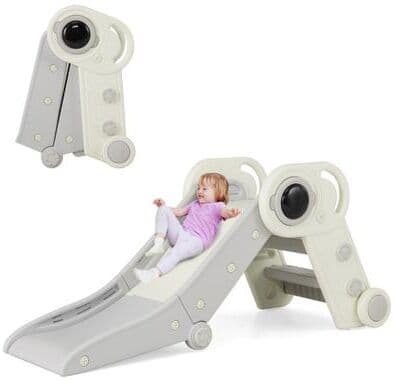 Costway 2 in 1 Baby Slide with Climber for Toddlers Age 18+ Months-Gray