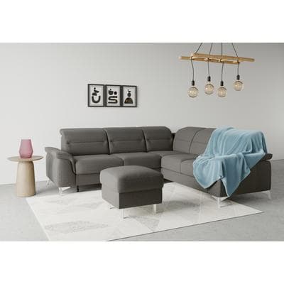 Ecksofa SIT & MORE "Sinatra L-Form", grau (fango), B:251cm H:85cm T:231cm, 100% Polyester, Sofas, Ecksofa, optional mit Kopfteilverstellung und Armteilfunktion