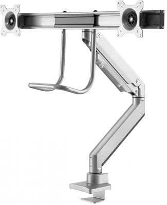 NewStar Neomounts flat screen desk mount (10-32") desk clamp/grommet 2 screens silver