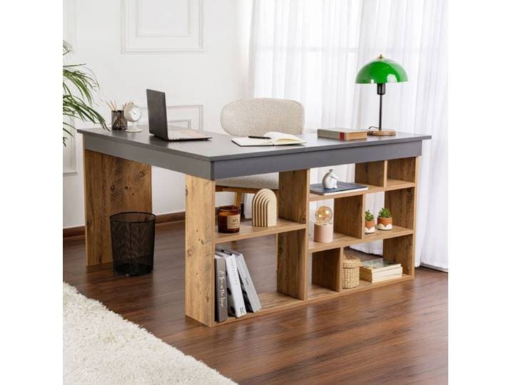 Bureau Vesper - 100% MELAMINE - Anthracite - 72 x 120 x 130 cm