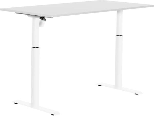 Sun-Flex I Hæve-Sænkebord, 160x80, Hvid/hvid