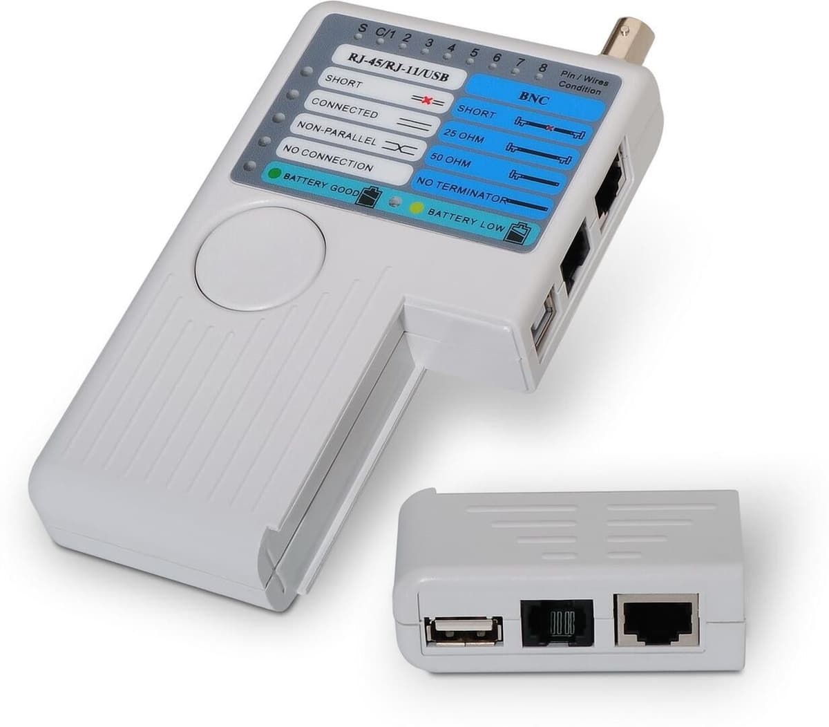 Comprobador de cables de red profesional (RJ11/RJ12/RJ45) - AISENS