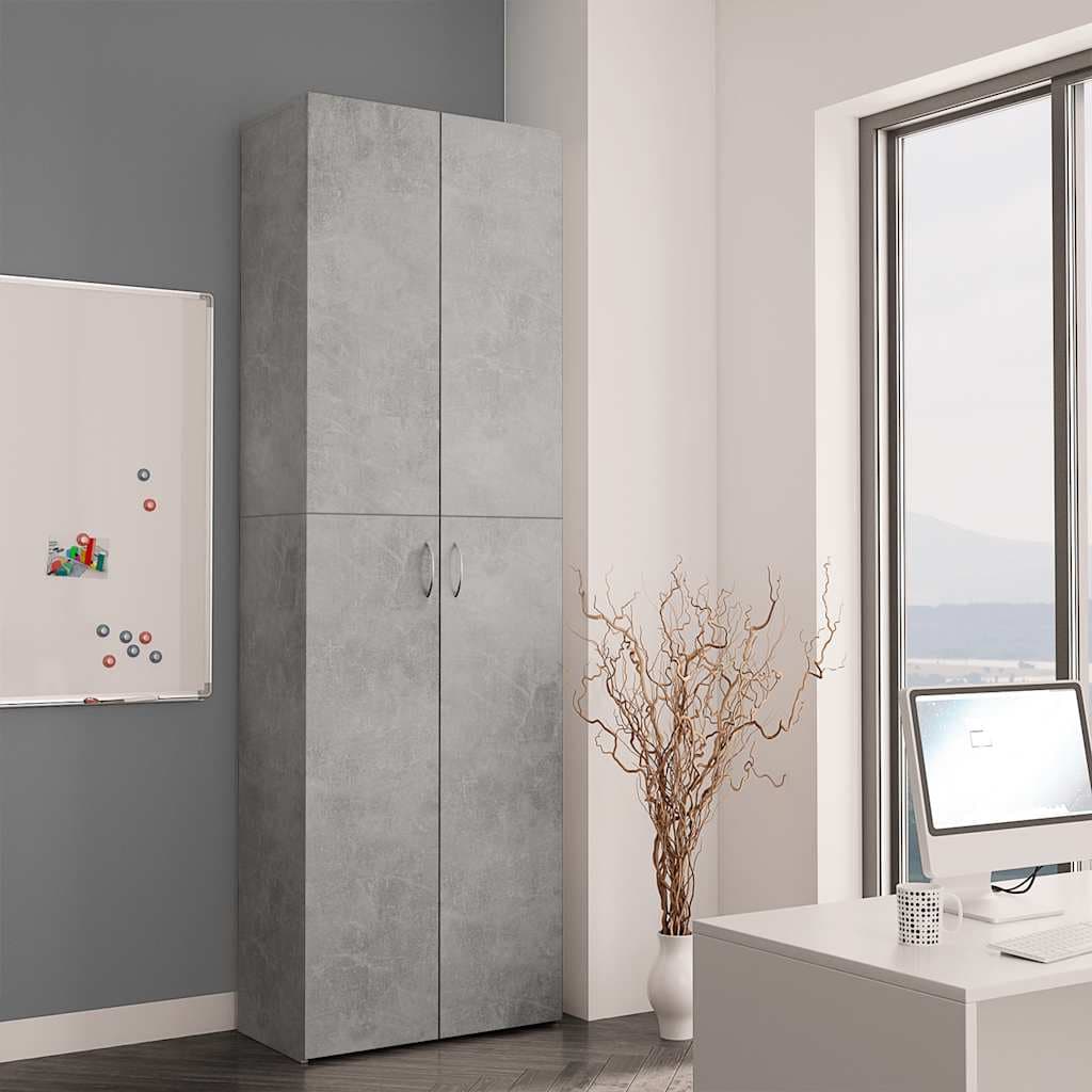 vidaXL Armoire de bureau Gris béton 60x32x190 cm Bois d'ingénierie