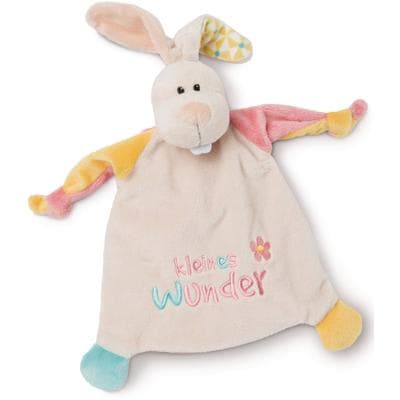 Schmusetuch NICI "My first NICI Kollektion, Hase, kleines Wunder", Baby, bunt (gelb, beige, rosa), Plüsch, Polyester, Schnuffeltücher, mit aufgestickten Augen