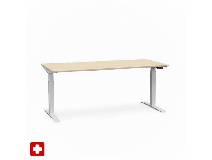 Ergonomischer Schreibtisch el. höhenverstellbar Tradingzone GO Swiss 180x80 cm, Ahorn/Weiss, Neu, Tisch - ideal fürs Homeoffice oder Büro