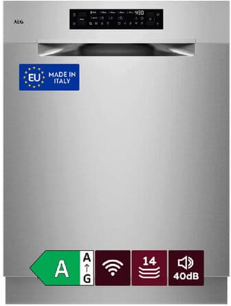AEG Lavastoviglie Incasso 60 Cm - Flat Sottopiano 14 Coperti Classe A 40 Dba MADE IN ITALY GU8200A2SGM