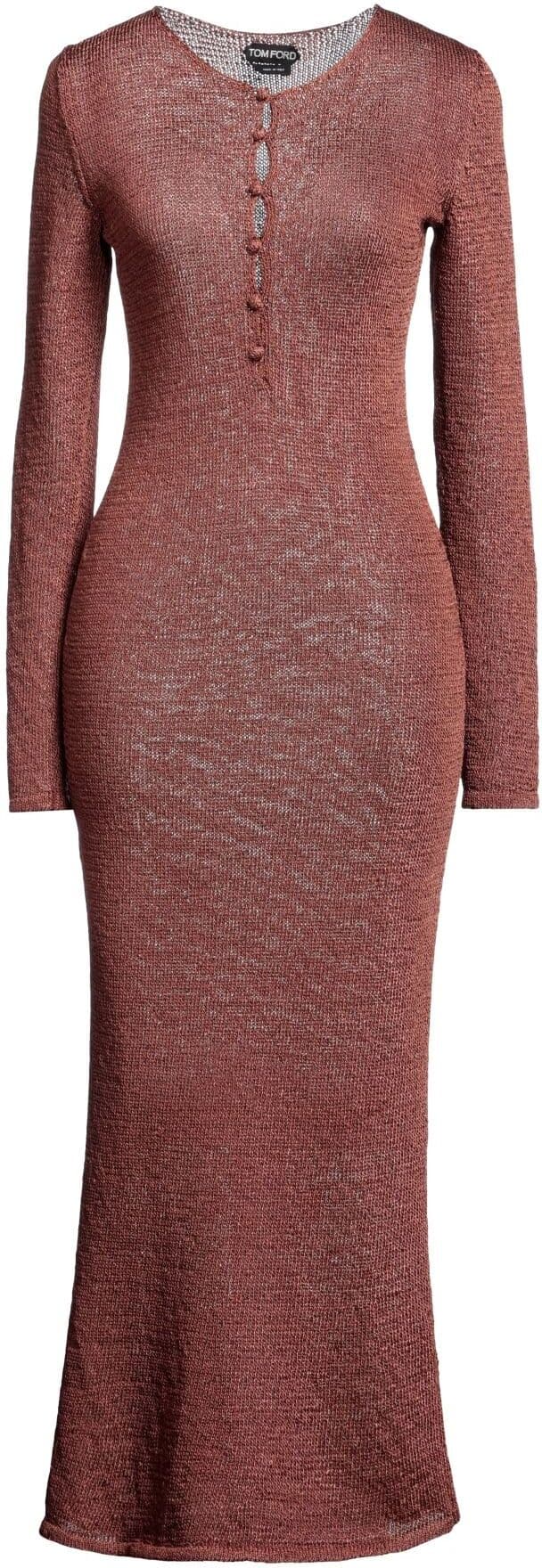 Tom Ford Vestido midi Mujer Marrón L,S,XXS Mujer