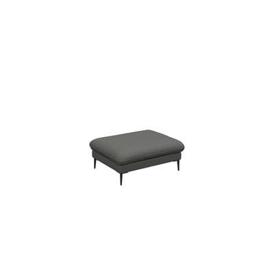 Pouf FLEXLUX "Salino, Fußhocker, Sitzhocker, Polsterhocker", grau (warm mineral grau), B:97cm H:43cm T:76cm, 100% Echtleder, Poufs, Pouf, Kaltschaum & Stahl-Wellen, Füsse Schwarz