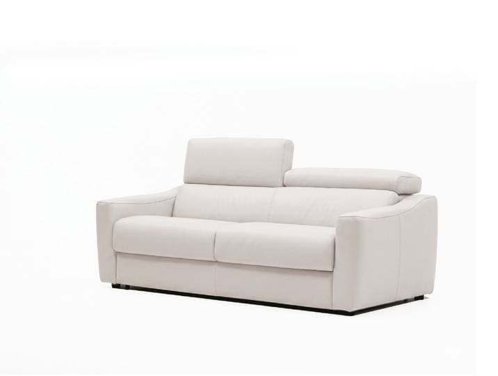 Schlafsofa EGOITALIANO STRIKE, 195 cm, made in Italy, Designsofa mit Dauerschlaffunktion , weiss (weiß), B:195cm H:79cm T:102cm, Sofas, Schlafsofa, Schlafsofa aus Echtleder Bull mit verstellbaren Kopfstützen