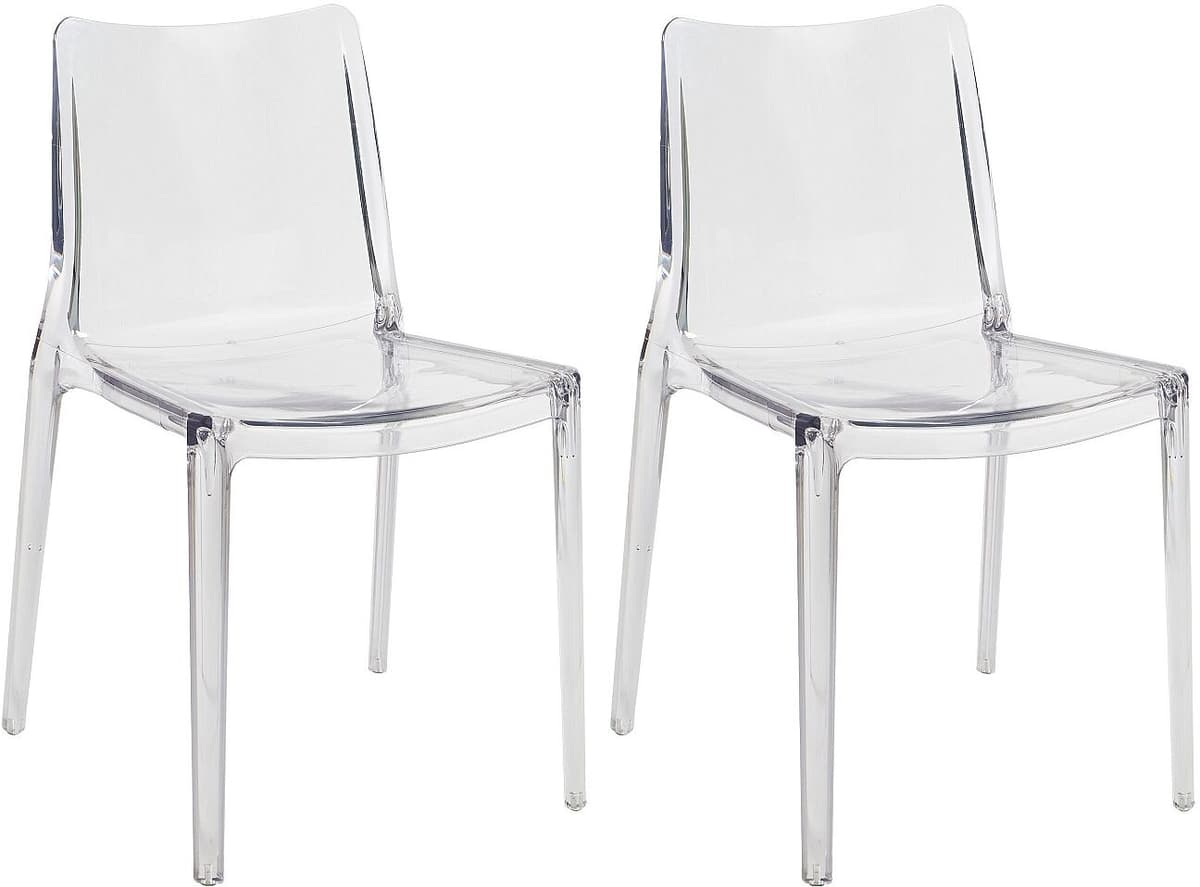Vente-unique Stuhl 2er-Set - Polycarbonat - Kristall - RANZAKA