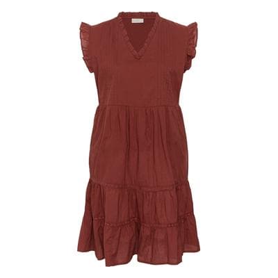 Midikleid KAFFE "Damen Kleid KAvalerie", Damen, Gr. 40, N-Gr, braun (henna), Obermaterial: 100% Baumwolle CO., Kleider Midikleid