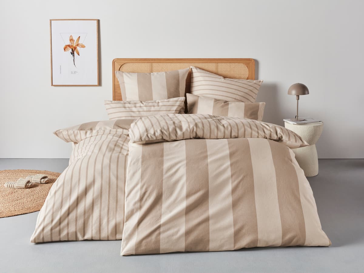 Wendebettwäsche OTTO HOME "Sari in verschiedenen Qualitäten", beige, B/L: 200cm x 200cm, 1 Stk., 2 Stk., Linon, B/L: 80cm x 80cm & 80cm x 80cm, 3, Linon, Obermaterial: 100% Baumwolle, Bettwäsche, Wendebettwäsche, ab Gr. 135x200 cm, Wendedesign, moderne Be