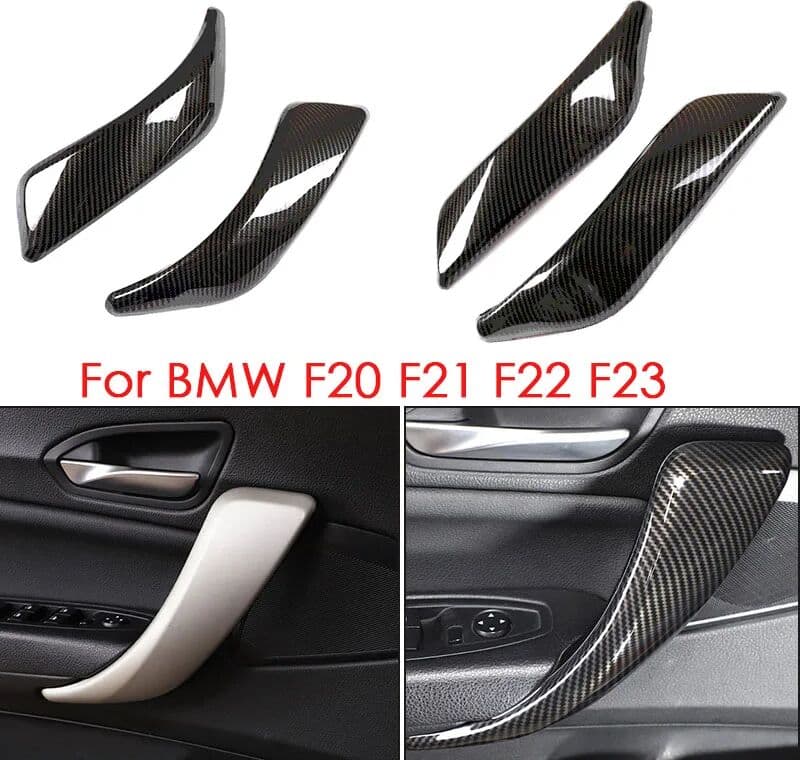 EAZYZKING Carbon Fiber Color Door Handle Frame Decoration Cover Trim For BMW 1 2 Series F20 F21 F22 F23 2012-2017 Car Styling Interior