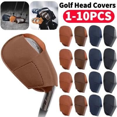 Inspired Finds Universal PU Golf Club Head Covers Iron, Wedge & Putter Protectors (110pcs) coffee 5pcs