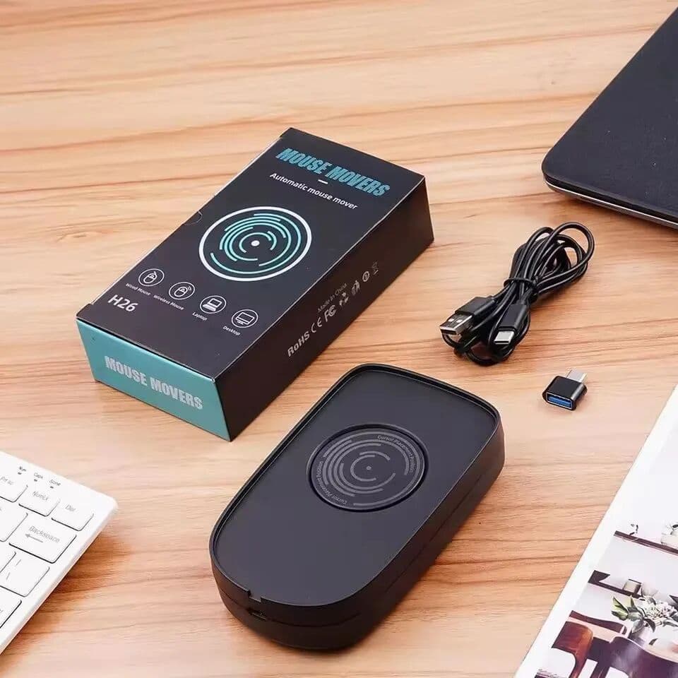 HRUEDA 5V 1A Undetectable Mouse Jiggler Mouse Mover Wired Wireless Mouse Compatible for Computer Awakening for Keeps PC Active