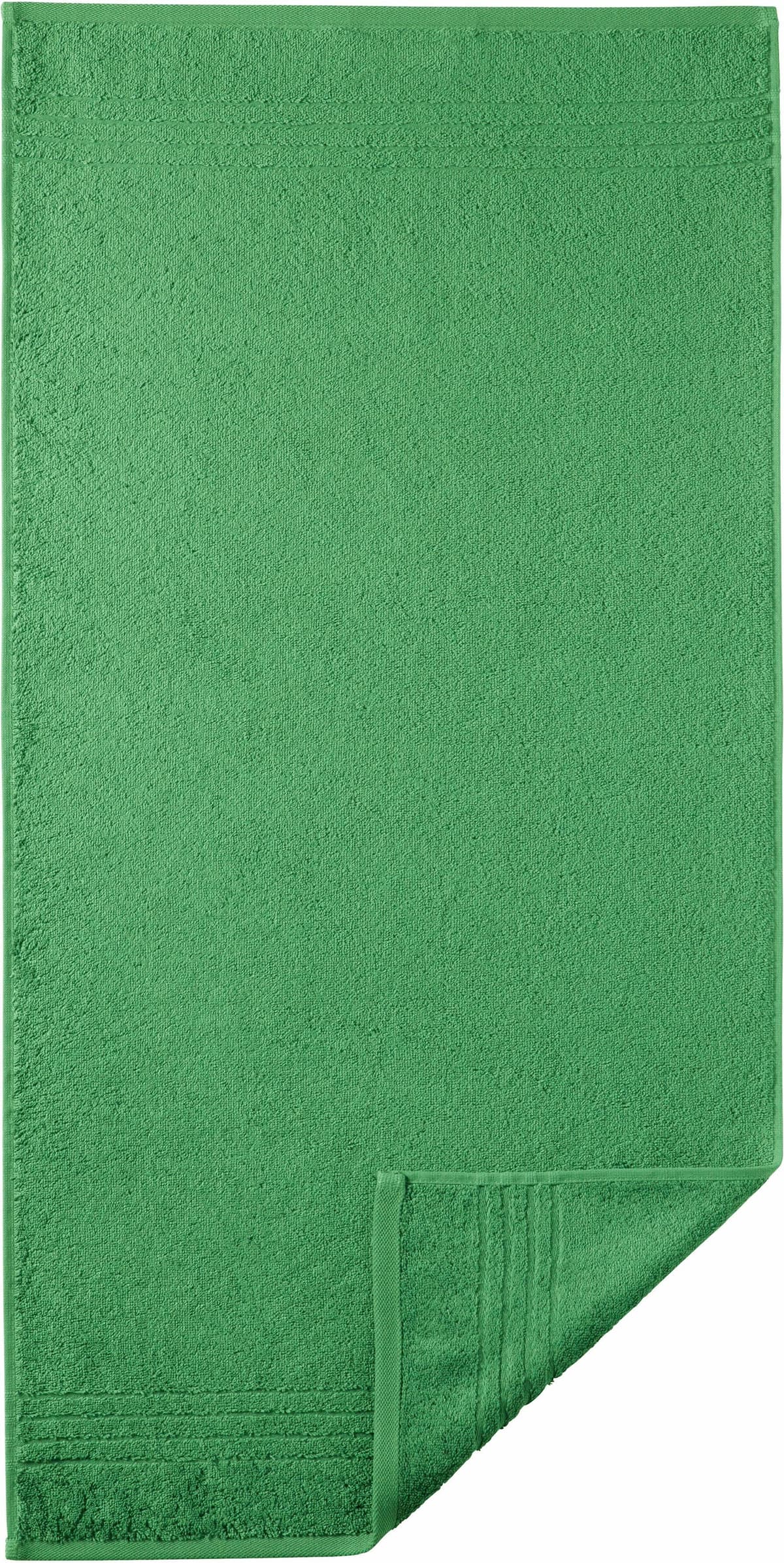 Handtücher EGERIA "Madison", grün (dunkelgrün), B:50cm L:100cm, Walkfrottee, Obermaterial: 100% Baumwolle, Handtücher, Handtücher, Uni-Programm mit Streifenbordüre, reine Baumwolle dunkelgrün B/L: 50cmx100cm, 2 Stk., Walkfrottee