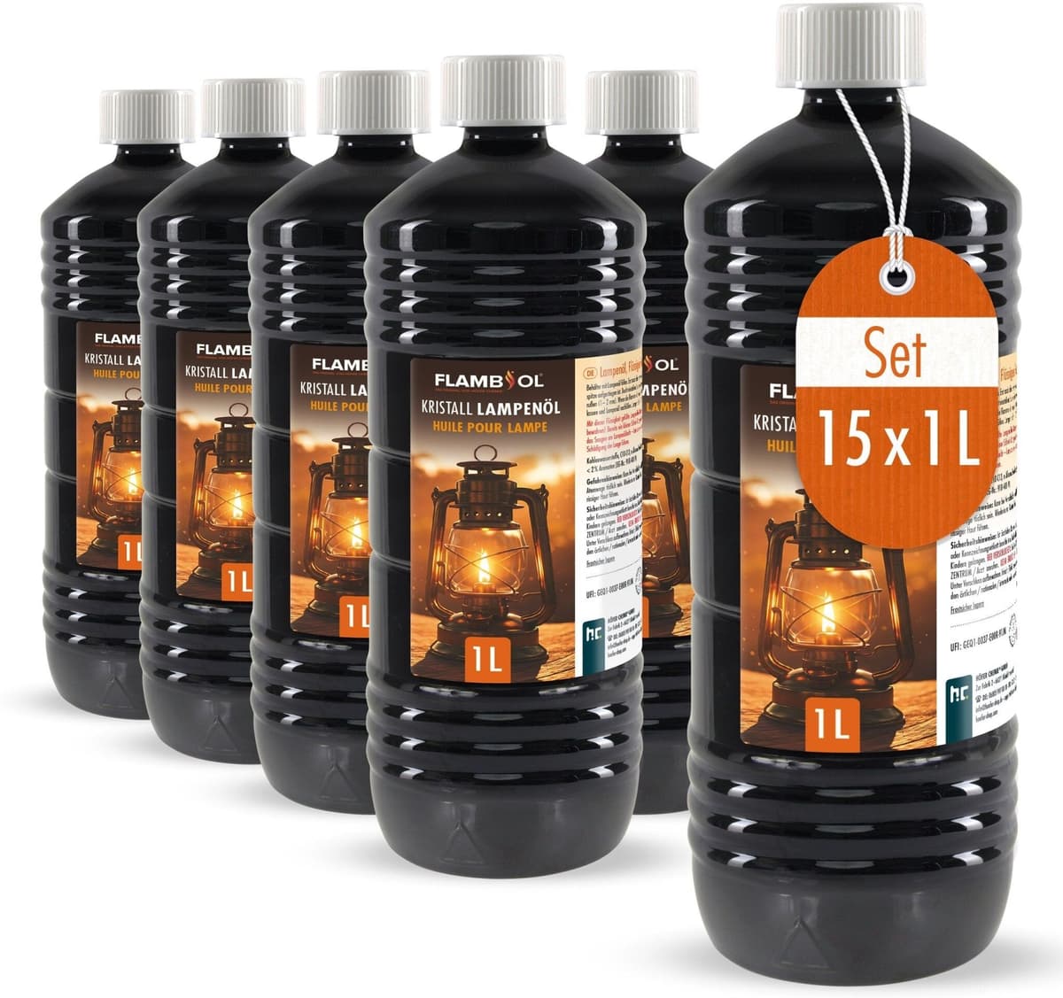 Höfer Chemie GmbH 60x 1 L Huile de paraffine pour lampe  - inodore en bouteille de 1 L