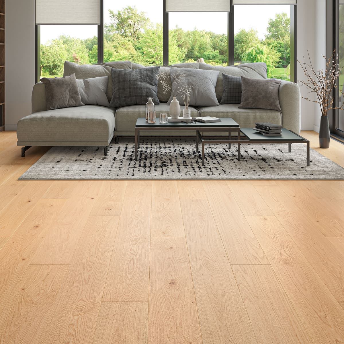 Luxury Flooring Light Engineered Oak Brushed & Oiled Flooring - 14mm x 1900mm x 190mm