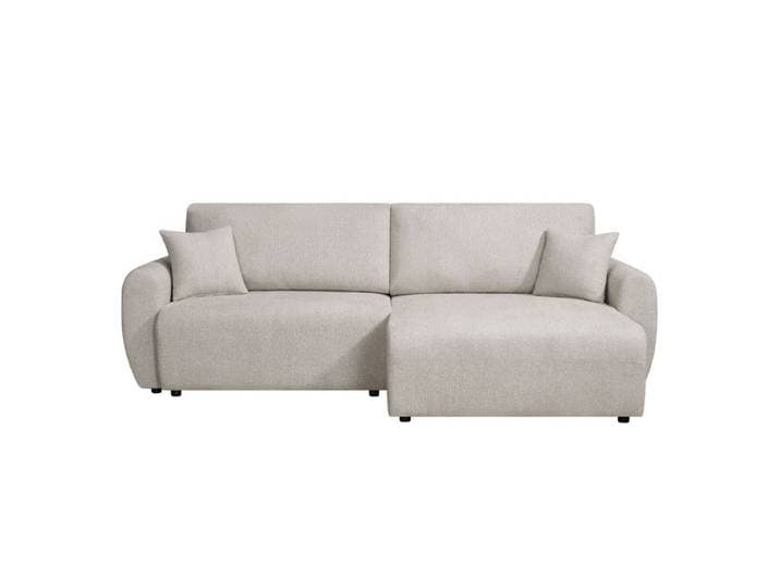 Canapé d'angle convertible méridienne réversible ORSO en tissu texturé beige