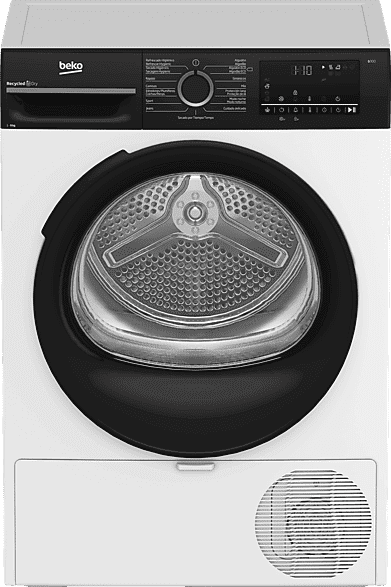 REACONDICIONADO Seminuevo Bueno Secadora bomba de calor - Beko BM3T49240W, Motor ProSmart Inverter ,9 kg, 15 Programas, Display digital, Blanco
