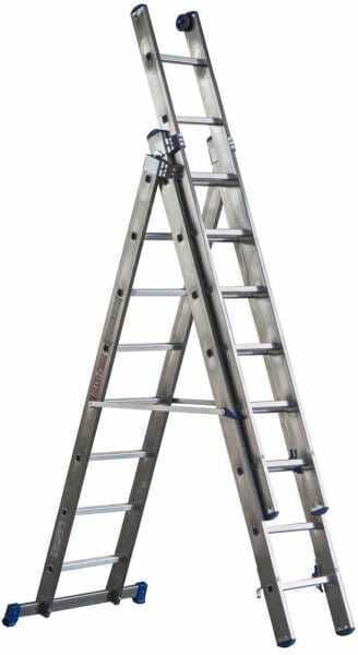 Marchetti Azzurra A3 A308, 3x8 gradini, 5.85 m - Scala in alluminio allungabile - Altezza stimata operativa 6.85 m