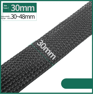 Inspire Picks Black PET Braided Cable Sleeving Expandable Wire Protection Sleeve 4 To 25mm 1 Yo 50m 30mm 10 Meters