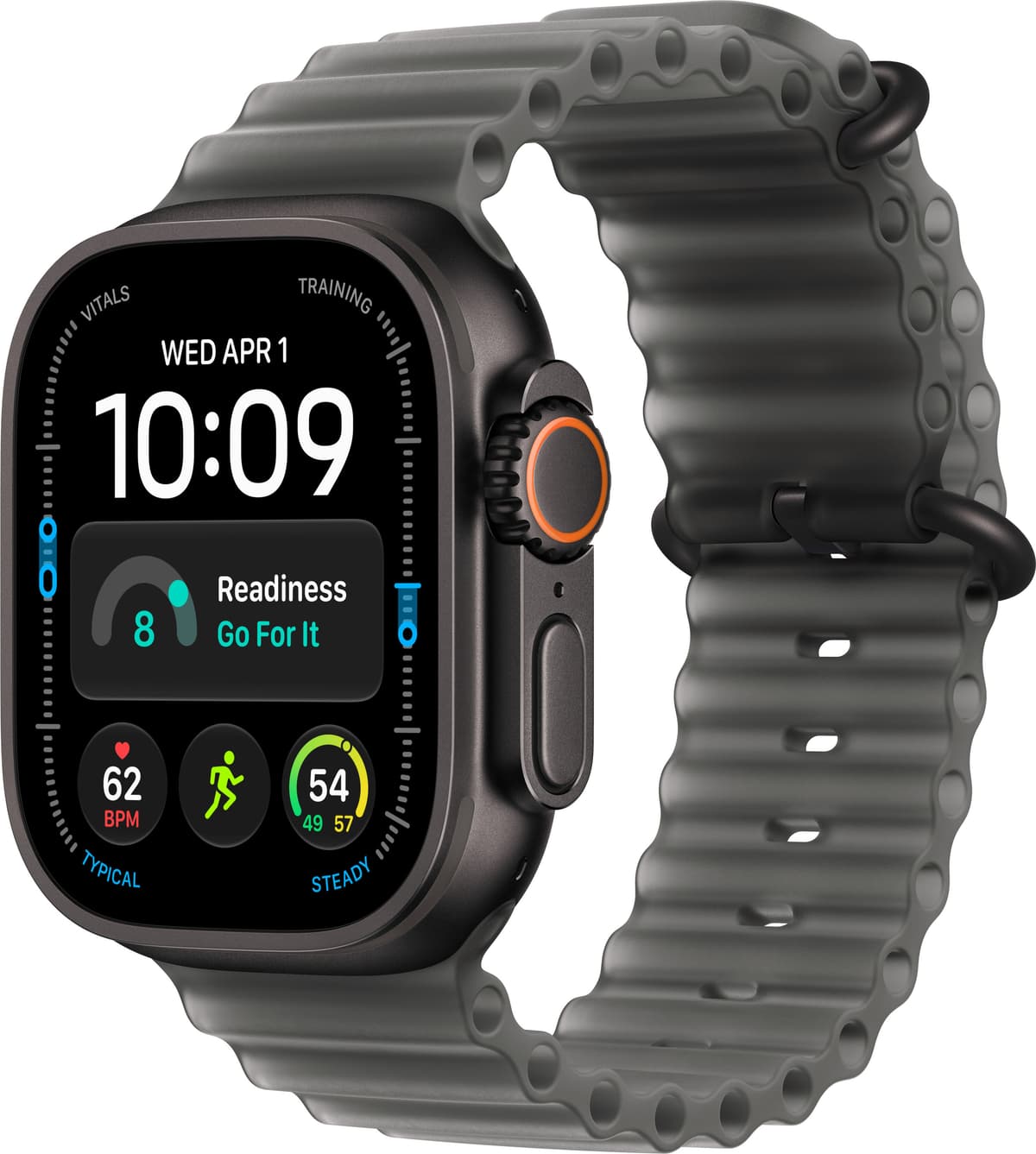 Apple Watch Ultra 4 GPS + Cellular 49mm Black Titanium Case with Translucent Black Ocean Band