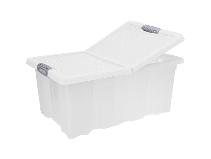 Aufbewahrungsbox mit Clip-Deckel, transparent, 64 l