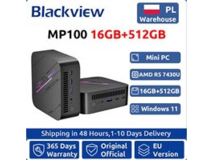 Blackview MP100 NIEUWE Mini PC AMD Ryzen 5 7430U Windows 11 6-Core 12-thread 16GB DDR4 512GB SSD WiFi 6 Mini Computer PC BT5.2