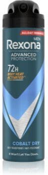 Rexona Men Advanced Protection Cobalt Dry antitranspirante em spray 72h para homens 150 ml. Men Advanced Protection Cobalt Dry