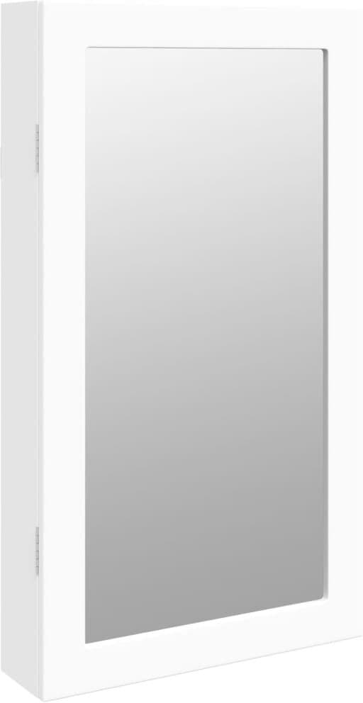 vidaXL Armoire à bijoux avec miroir et éclairage LED mural blanc