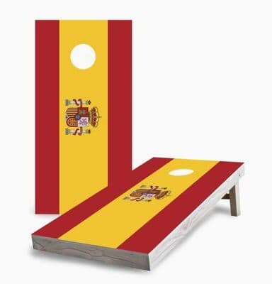 Skip's Garage Spanish Flag Regulation 2x4 Cornhole Game Set