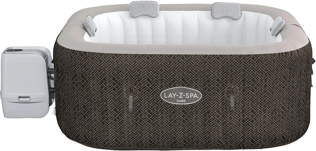 Whirlpool BESTWAY "Cabo HydroJet", braun (grau), H:71cm L:180cm, Whirlpools, Whirlpool, Energieeffizienter Whirlpool mit App-Steuerung für sechs Personen grau B/H/L: 71cm x 180cm, 795 l
