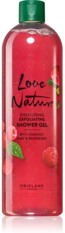 Oriflame Love Nature Organic Mint & Raspberry cleansing gel scrub with raspberry aroma 500 ml