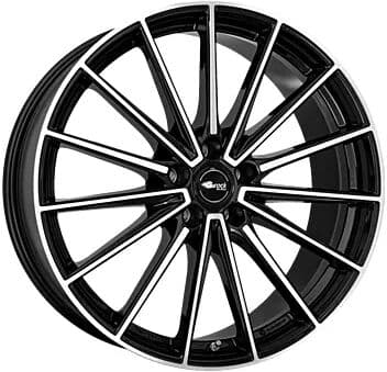 Brock B43 Black Gloss Fully Polished 9x21 ET 24 5/112 Alufelge Schwarz